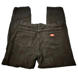 Dickies mens 34x32 Black 5 Pocket Jeans 100% Cotton Regular Fit Workwear 2 PAIRS